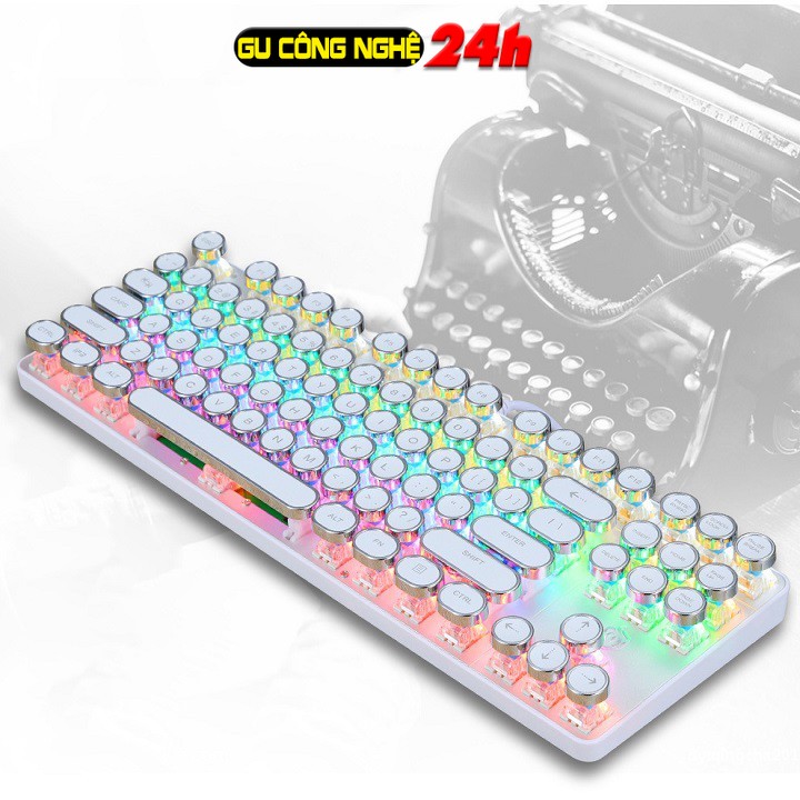 Bàn phím cơ HJK917/k28 - 87 Key Mechanical - Blue Swich - Chống nước - Có LED Rainbow