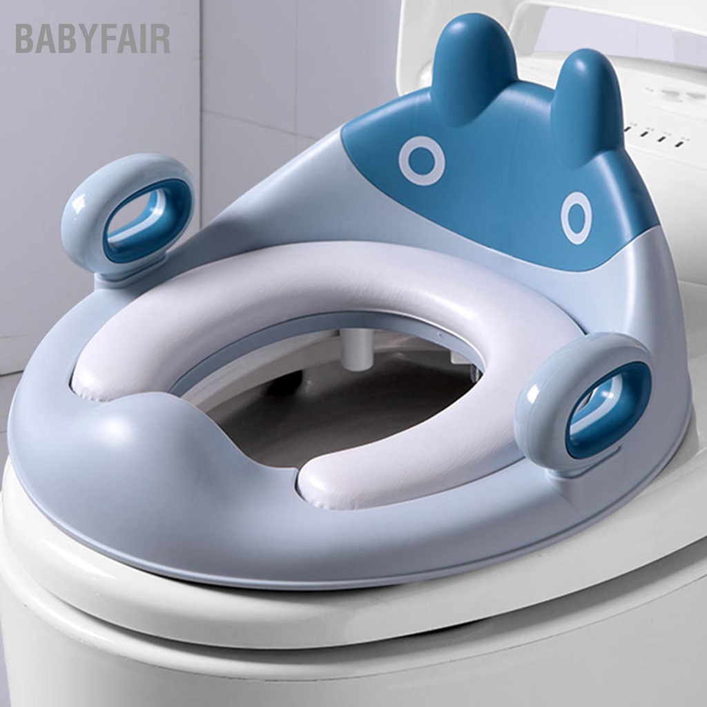 Babyfair. Bệ, nắp thu nhỏ bồn cầu, toilet cho bé đi vệ sinh/ Bệ lót thu nhỏ bồn cầu hình ếch cao cấp có tay vịn