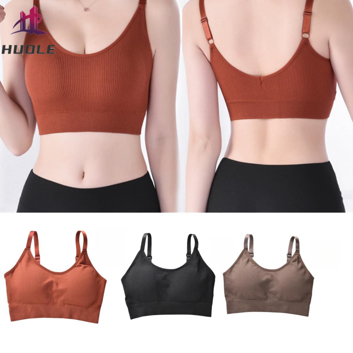 HUOLE Liền mạch Nhật Bản phong cách Threaded Bra cơ bản màu trơn yếm trong Corset gen cho phần thân trên với dây vai điều chỉnh được Áo ngực thể thao không gọng thép cho phụ nữ