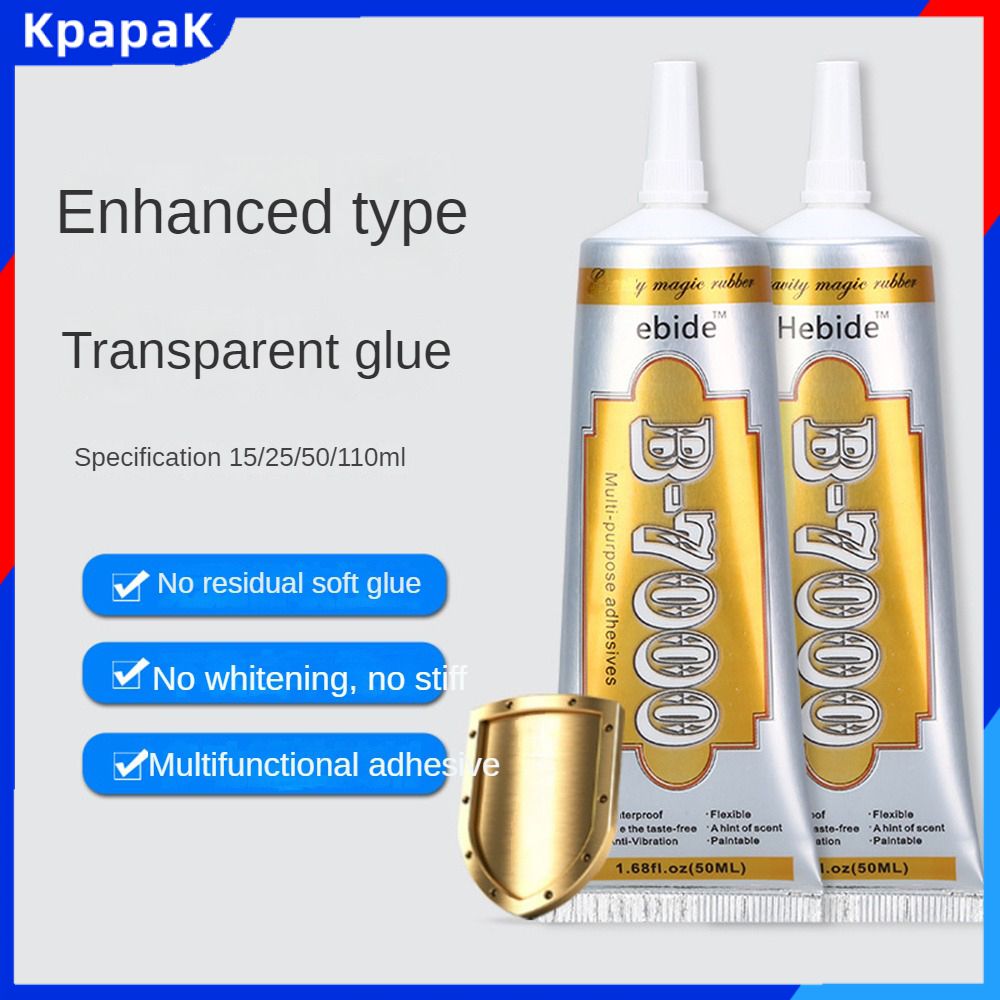 B-7000 Glue Clear for Rhinestone Crafts, Jewelry and Bead Adhesive B7000  Semi Fluid High Viscosity Glues for Clothes Shoes Fabric Cell Phones Screen  Repair Metal Stone Nail Art Glas