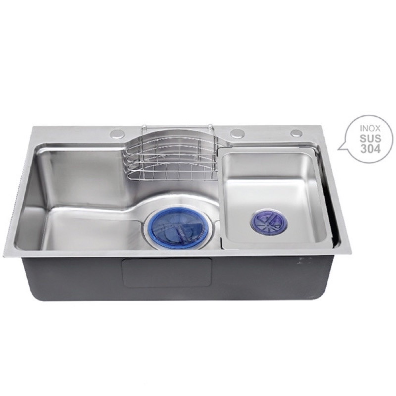 Chậu rửa bát 1 hố bán nguyệt bồn rửa chén kiểu dáng nhật inox 304 VICTORY