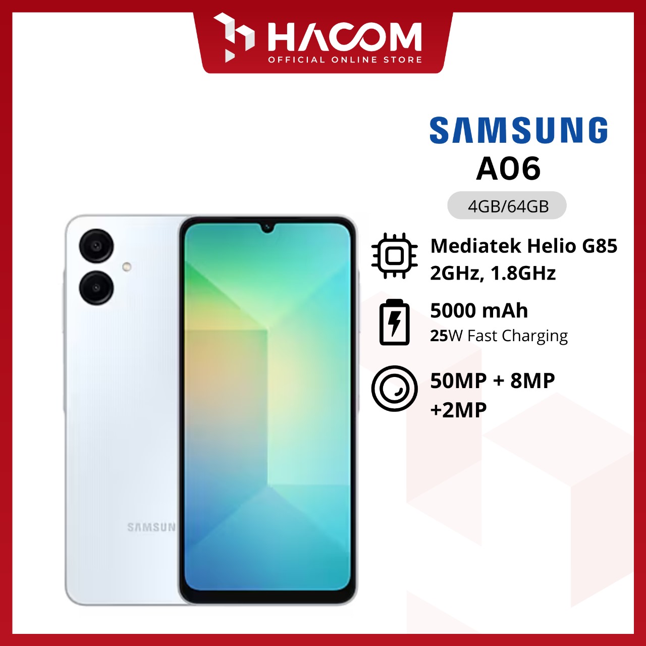 SAMSUNG GALAXY A06 4/64 GARANSI RESMI Harga  1,499,000 Ringgit*Penghantaran Percuma