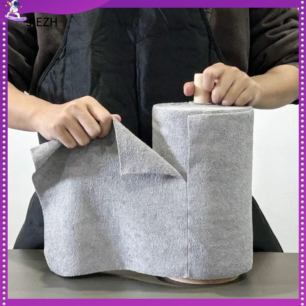 JIEZH 20PCS/Roll Thấm hút Khăn vi sợi Thay thế Tái sử dụng Giẻ lau đĩa dầu chống dính  Khăn lau nhà Khăn lau bát đĩa nhà bếp