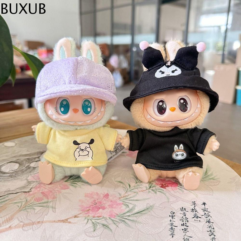 BUXUB 1 set Ăn mặc Quần áo búp bê labubu dự tiệc Bộ đồ cho cún con màu vàng Trang phục thay đồ Trang Phục Búp bê vải nhung lông labubu Đồ trang trí Hoạt hình Quần áo búp bê cotton Mini Phụ kiện búp bê cotton