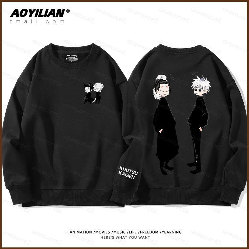 SQ2 Jujutsu Kaisen Anime Hoodies Tay áo dài Unisex Pattern Sweatshirt Cosplay Satoru Gojo Top Haraju