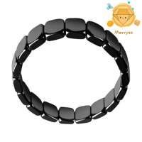 Bead Wristband Stretchy Hematite Bracelet Groundedness Hematite Stone Bracelet Metallic Luster Wristband for Men and Women Favorite