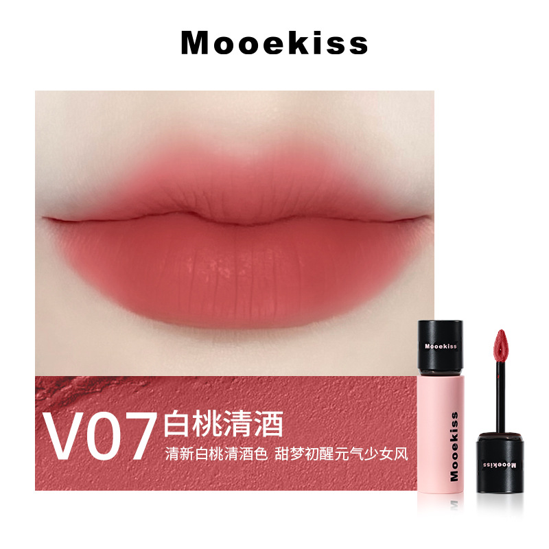 Son môi màu đỏ Lê riqos mooekiss V12-Matte V07 & V15 Son bóng Malaysia thực hiện