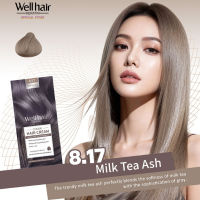 [OFFICIAL] Well Hair 8/17 Milk Tea Ash Keratin Hair Color Kit 80ml + 80ml Developer
