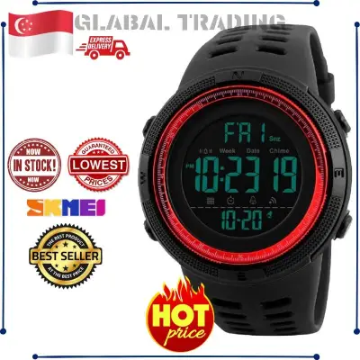[100% Local SG Seller & Genuine]New SKMEI men's sports watch chronograph alarm clock digital watch 50M waterproof dual time countdown stopwatch 1251 - intl