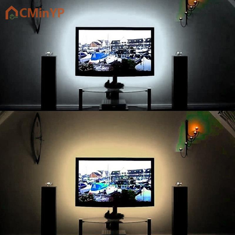 CMinYP แถบไฟ LED ติดหลังทีวี5V ไฟ LED แถบไฟตกแต่งโคมไฟเทปไฟพื้นหลังทีวี