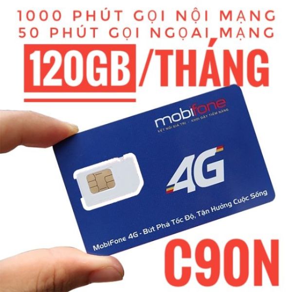 SIM 4G Mobi C90N (TẶNG 120GB + 1000 PHÚT + 50 PHÚT LM)
