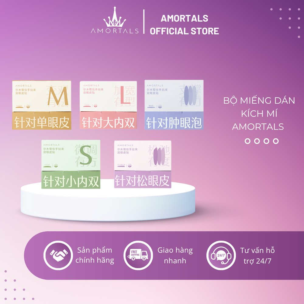 Bộ 200 miếng dán mí kích mí amortals tạo thành hai mí bám chắc không lộ mí