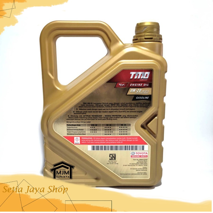 CUCI GUDANG Oli Mesin Mobil Toyota Bensin TMO Gold 0W-20 1Liter Synthetic Oli Mobil TMO Lubricant Engine Oil Gasoline 0W20 1liter Harga 70,000 rupiah*Gratis Ongkir