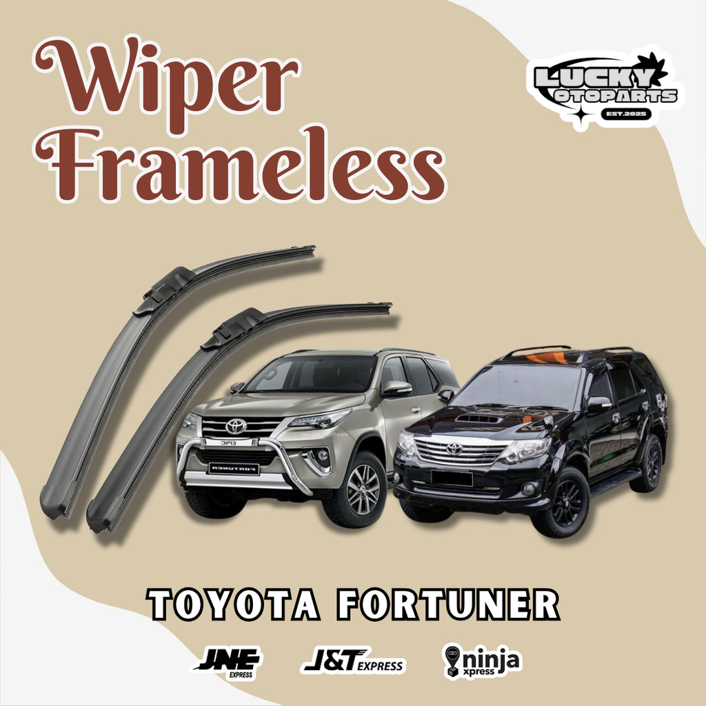 1 Pasang / 1 Set Wiper Mobil Frameless Toyota Fortuner VRZ / VNT / SRZ Kiri dan Kanan Tanpa Rangka Besi Harga 55,000 rupiah*Gratis Ongkir