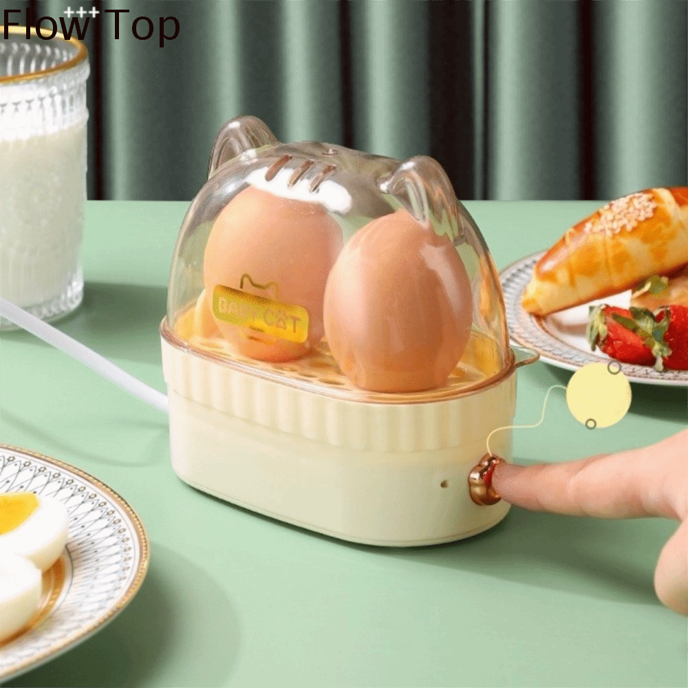 FLOW TOP Bánh trứng sữa hấp Nồi luộc trứng điện Đã hẹn giờ Mèo Máy hâm nóng trứng Nồi luộc trứng Tự động tắt nguồn Nồi luộc trứng Hộ gia đình