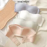 STAR FRUIT Áo ngực không dây mỏng mùa hè cho phụ nữ, Bustier đẩy lên vô hình với thiết kế chống trượt và hỗ trợ bên để giảm thiểu chất béo bên