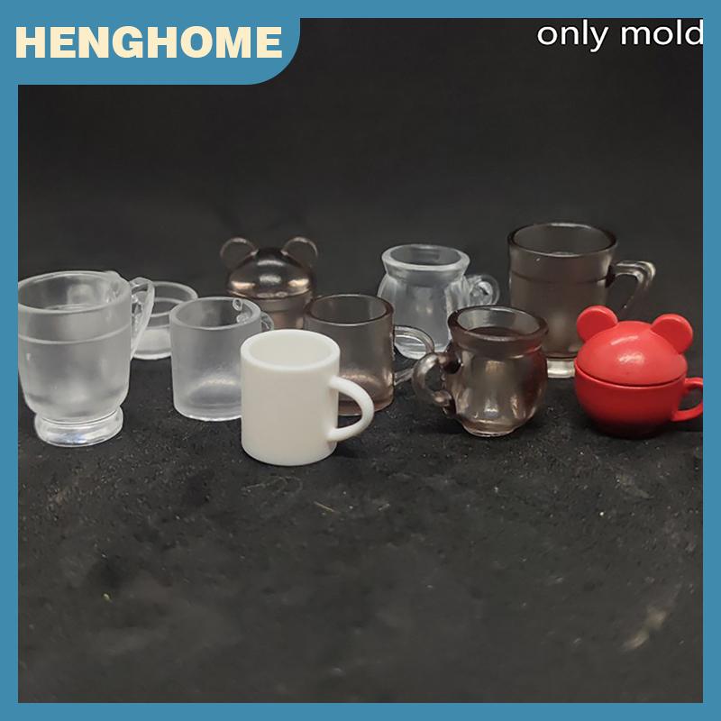 HENGHOME Nhà búp bê cốc cốc Silicone khuôn búp bê nhà cốc nhỏ Mô hình nhà búp bê phụ kiện trang trí giả vờ chơi đồ chơi