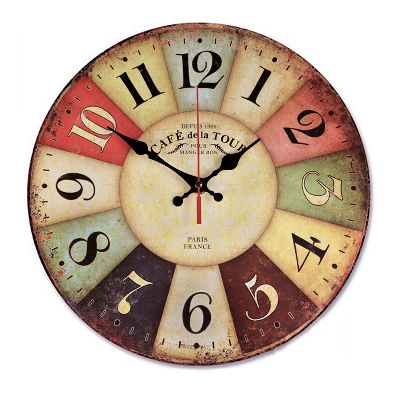 Details about   Large Vintage Rustic Style Wooden Wall Clock Antique Retro Home Decor Gift P015 