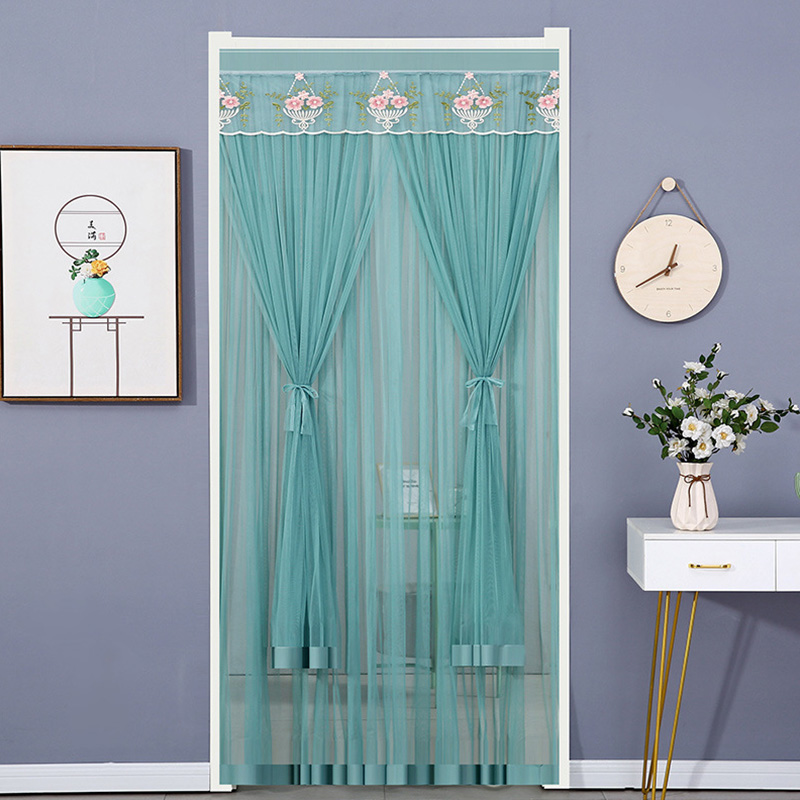  Exix 1 cái hai lớp ren tự do đục lỗ thoáng khí nhà bếp phòng ngủ chống muỗi rèm cửa bên bay màn hình lưới treo Polyester 