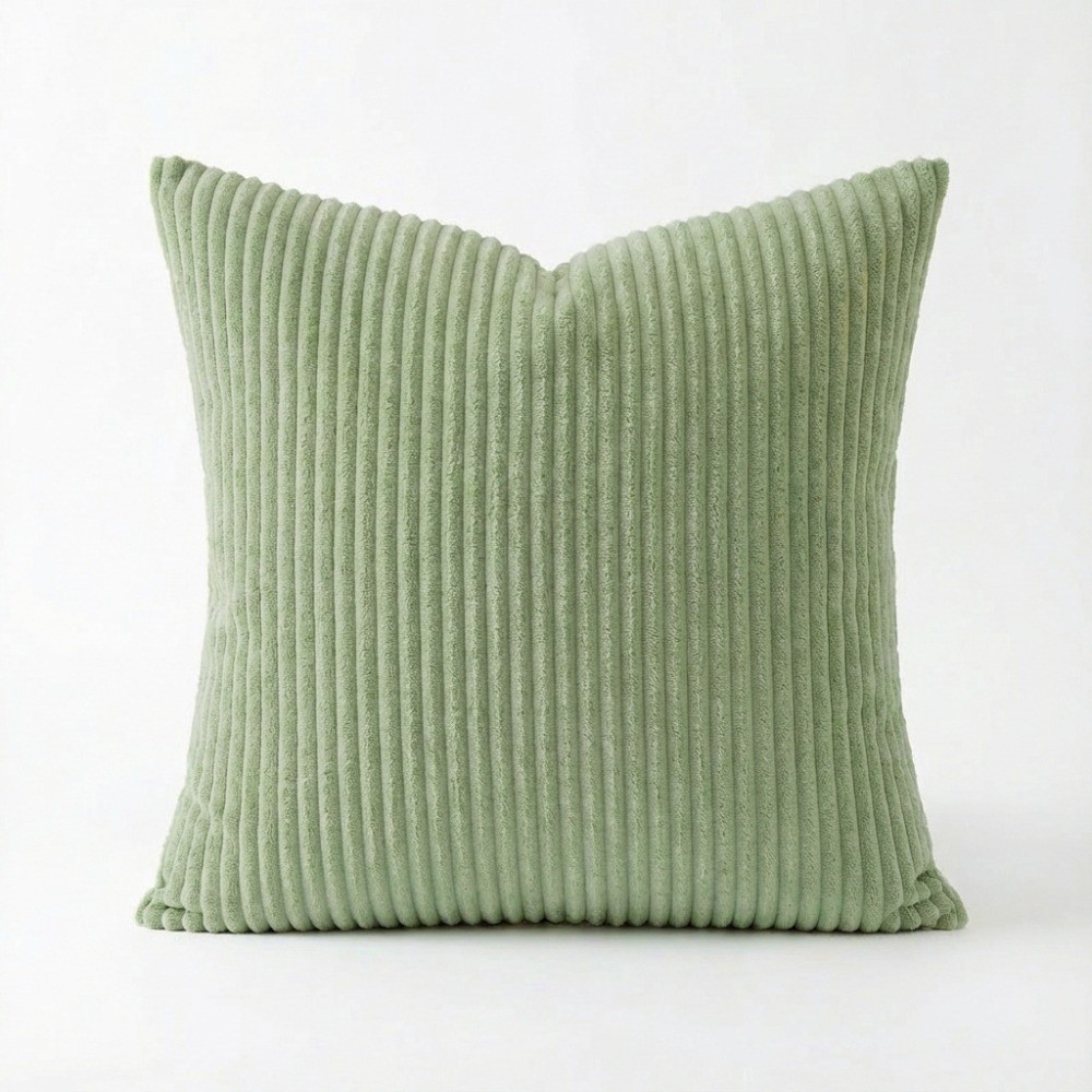 LUAN300603 45x45 Size Cushion Cover Solid Color Striped Corduroy Plushie Pillowcase Classic Zipper Closure Throw Pillow Cover Sofa Decor