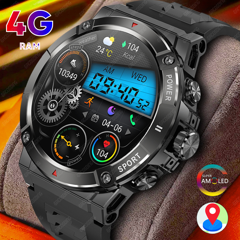 GPS Smart Watch Bluetooth Call Women Men 4G Memory Health Monitor Offline Map Smartwatch Sports Fitness Tracker Compass Watch ราคา 2,019 บาท*ส่งฟรี