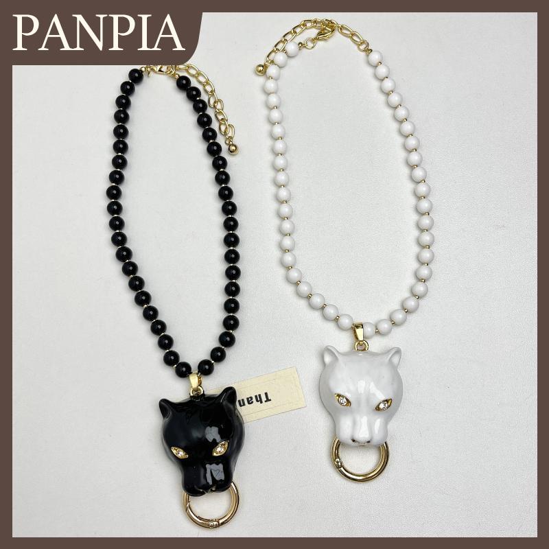 PANPIA สร้อยคอจี้รูปเสือดาวเคลือบย้อนยุคสุดหรูสำหรับผู้หญิงแฟชั่นเครื่องประดับกระดูกไหปลาร้าประดับลูกปัดยาวของขวัญเครื่องประดับ ราคา 163 บาท*ส่งฟรี