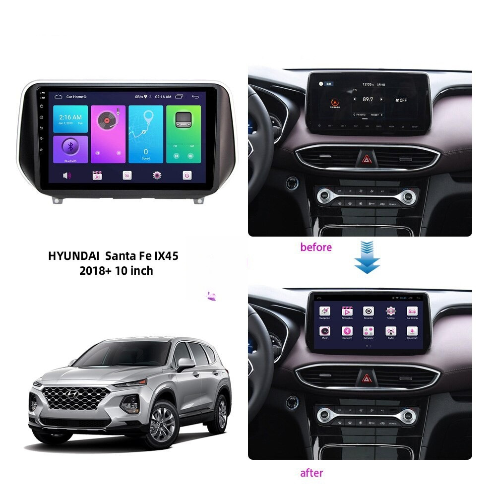 Mặt dưỡng Hyundai Santafe 2019 (9 inch) có CANBUS