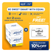 [B2G1] Buy 2 Boxes of Equal Gold 750 Sticks Get FREE Naturals Stevia 500 Sticks