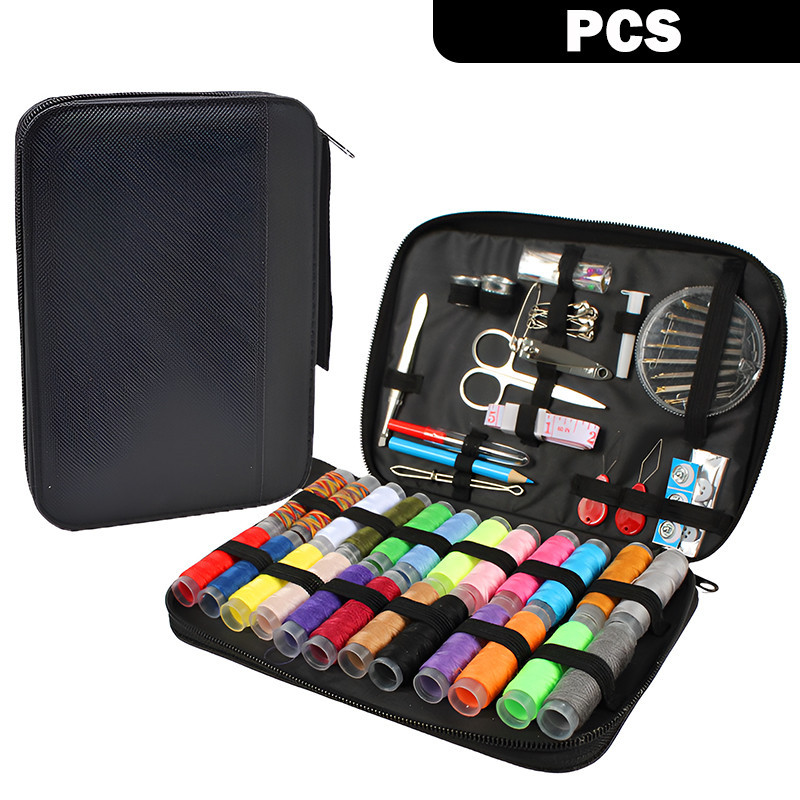 Mini Portable Sewing Kit Box Set Multi-function DIY Thread Needle Scissor Pins Set Alat Jahitan 裁缝工具