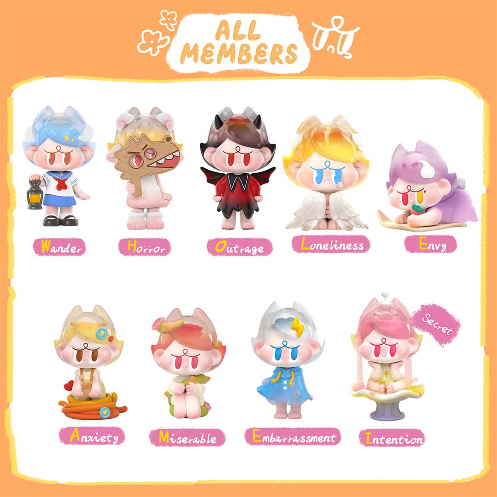 MINISO Official Qibao × AngryAimee "Complete Me Series" Blind Box – Cute PVC Collectible Figurine, Mystery Display Model for Collectors ราคา 550 บาท*ส่งฟรี