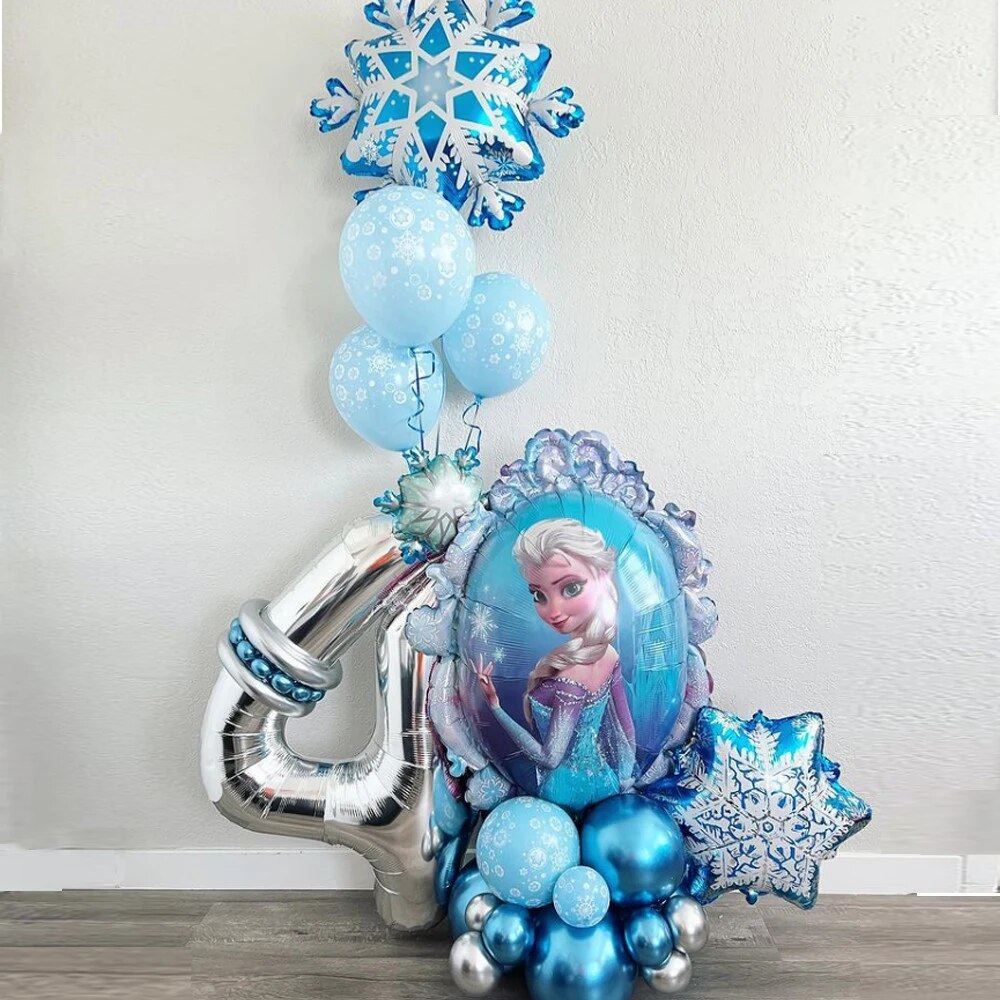 【Great Selection】 Frozen Theme Party Decoration Elsa Anna Foil Balloons 32inch Number Girls Birthday Baby Shower Party Decor Kid Toy