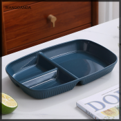 WANGDANDA 3-Compartment Reusable Dinner Plate - Microwave Safe