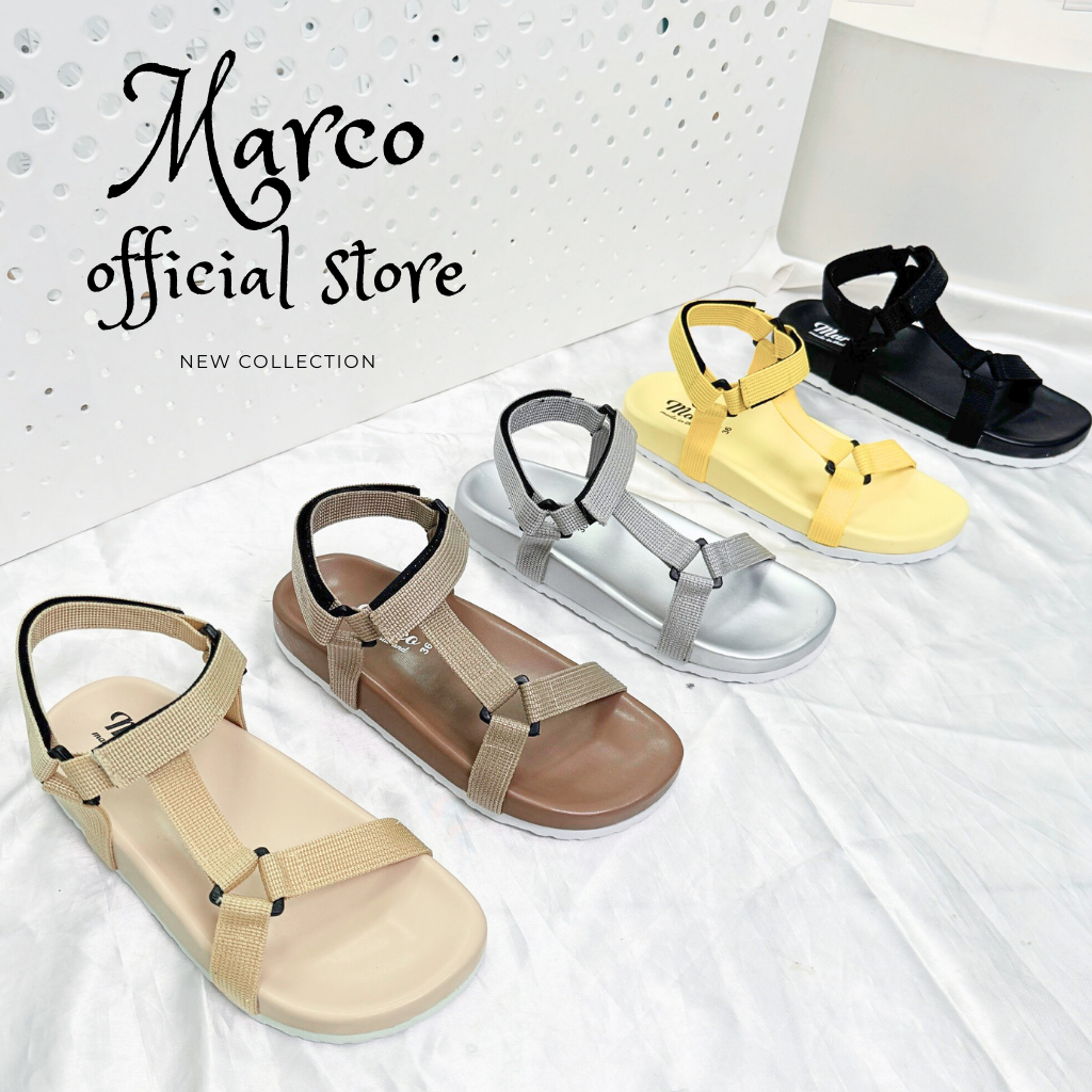 รองเท้าแบรนด์ marco รุ่นใหม่ G1006 ไบเก้นรัดข้อ ดีไซน์สวย ราคา 189 บาท*ส่งฟรี