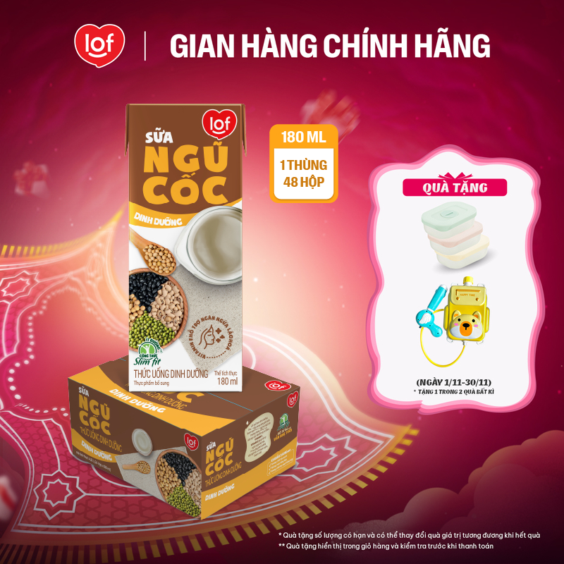Sữa Ngũ Cốc Dinh Dưỡng LOF thùng 24 hộp x 180ml