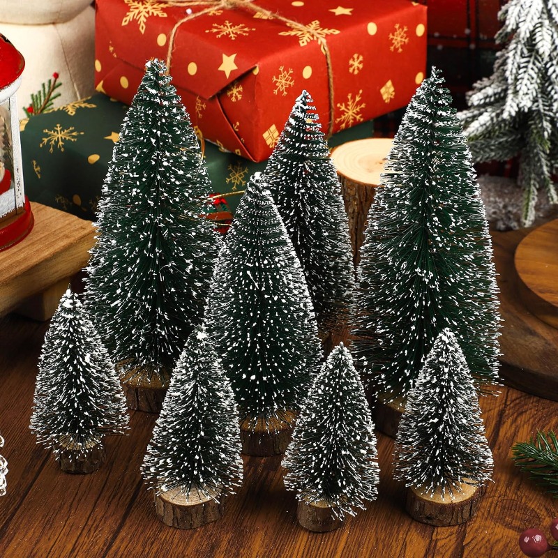 1PC 10-30Cm Giáng Sinh cây nhỏ Nhân Tạo Salu Tuyết Frost Cây Giáng Sinh Với đế gỗ Mini Xmas cây thông Cho Mùa Đông tiệc tùng Lễ Hội Bàn nội thất trang trí thủ công
