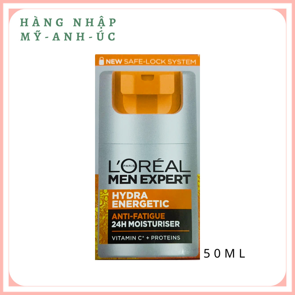 L'Oreal Men Expert Hydra Energetic 50ml Với kết cấu dạng gel nhẹ, kem dễ dàng thấm nhanh vào da mà không để lại cảm giác nhờn rít. Có thể sử dụng vào buổi sáng để làn da luôn tươi tắn hoặc vào buổi tối như một bước chăm sóc giúp da được phục hồi sau một n