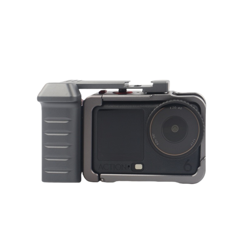 Đường phố vlog chụp xử lý bảo vệ bezel đứng với lạnh Giày núi cho hành động 6 phụ kiện máy ảnh thỏ lồng và tay cầm nắm Kit cho DJI Osmo hành động 6, nhôm khung bảo vệ adapter