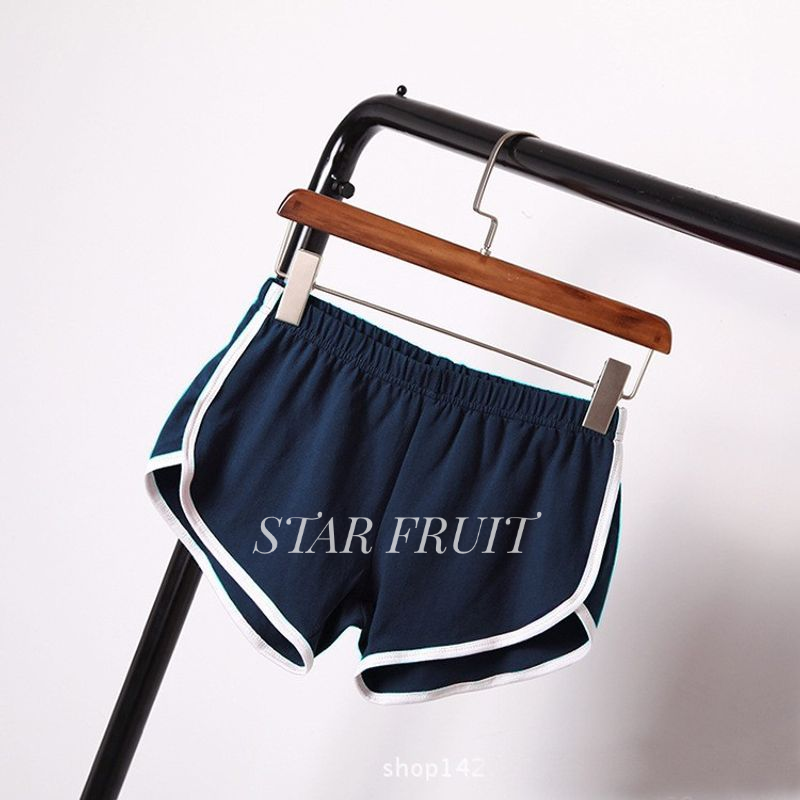 Fashionable Women's Shorts with Elastic Waist and Contrast Trim ราคา 26 บาท*ส่งฟรี