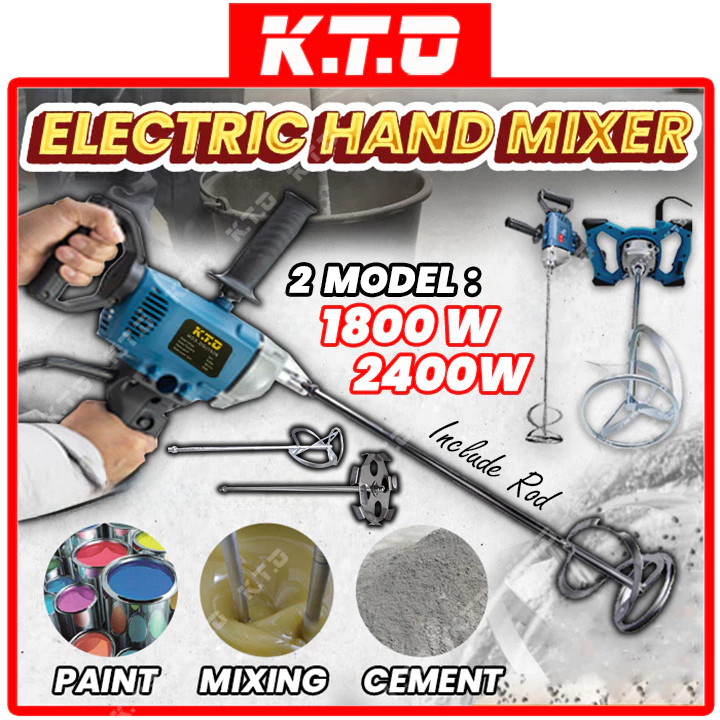 Kto 2500W Electric Paint Mixer Blender For Construction Diy