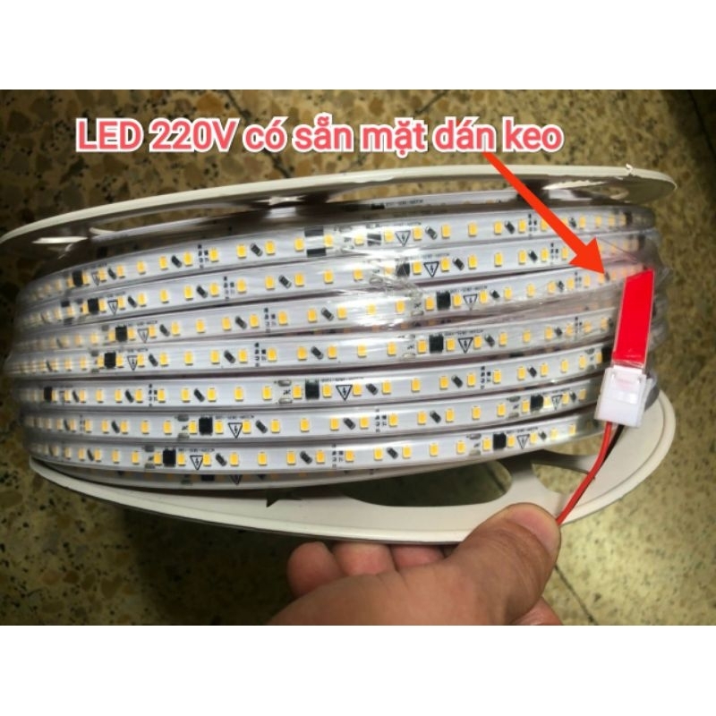 Dây đèn led 2835 - 220v - có keo dán - bán theo mét