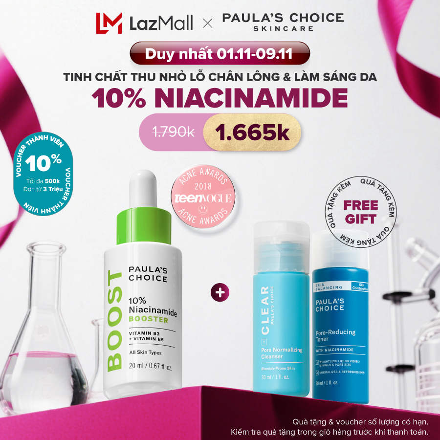 Tinh chất se khít lỗ chân lông và làm sáng da Paula’s Choice 10% Niacinamide Booster - 7980