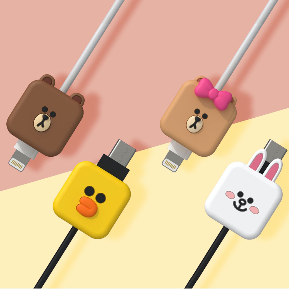 Shop5797252 Store  E Friend Data Protection Head Cartoon Silicone chống ngắt kết nối thiệt hại Universal Charge Cable Cover