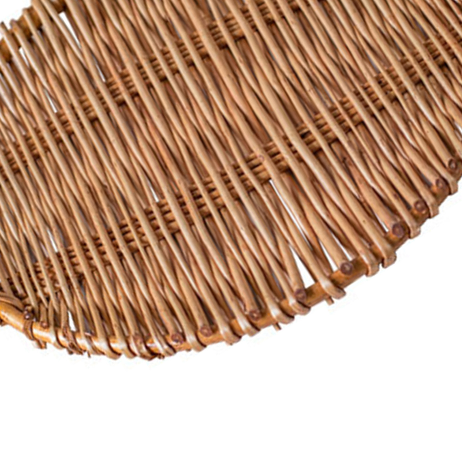 Woven Rattan Decorative Tray Handheld Woven Fruit Snack Bread Tray with Handle for Serving Breakfast Kitchen