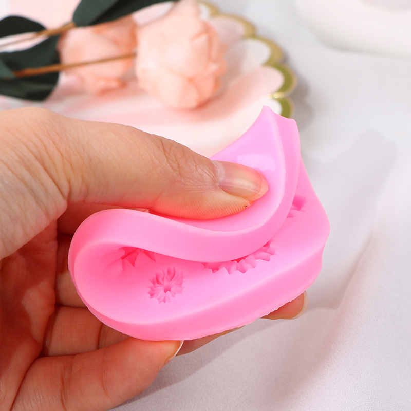 THM Cánh hoa hướng dương 3D khuôn silicon dập nổi dụng cụ trang trí bánh kẹo mềm