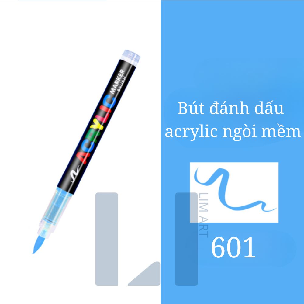 Bút acrylic brush marker đầu cọ nhọn mềm loại lỏng lâu trôi dùng để đánh dấu vẽ trên được nhiều chất liệu