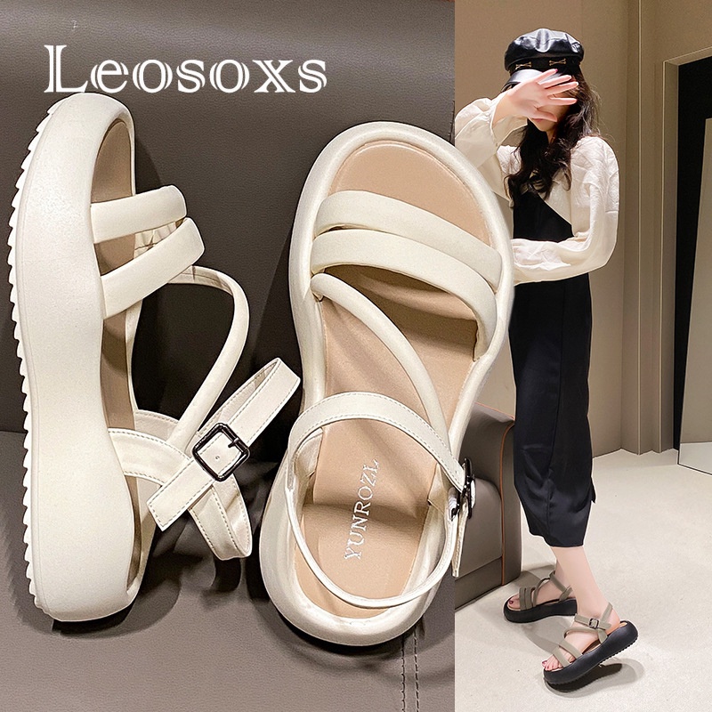 Leosoxs dép sandal nữ dép bánh mì nữ thời trang dép đế cao Chống Trượt 073125