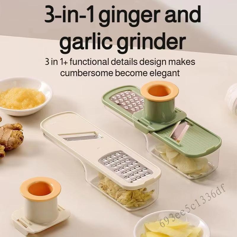 Dụng cụ cắt lát tỏi 3 trong 1 - Dụng cụ cắt rau củ thủ công Dụng cụ nhà bếp dễ dàng làm sạch