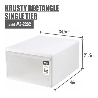 HOUZE - Krusty Rectangle Single Tier (Dim: 34x46x21cm)