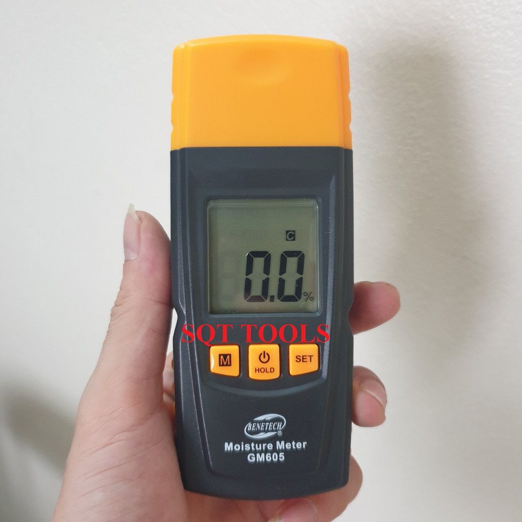 (cao cấp) máy đo độ ẩm tường hay máy đo độ ẩm gỗ GM605 tặng kèm pin