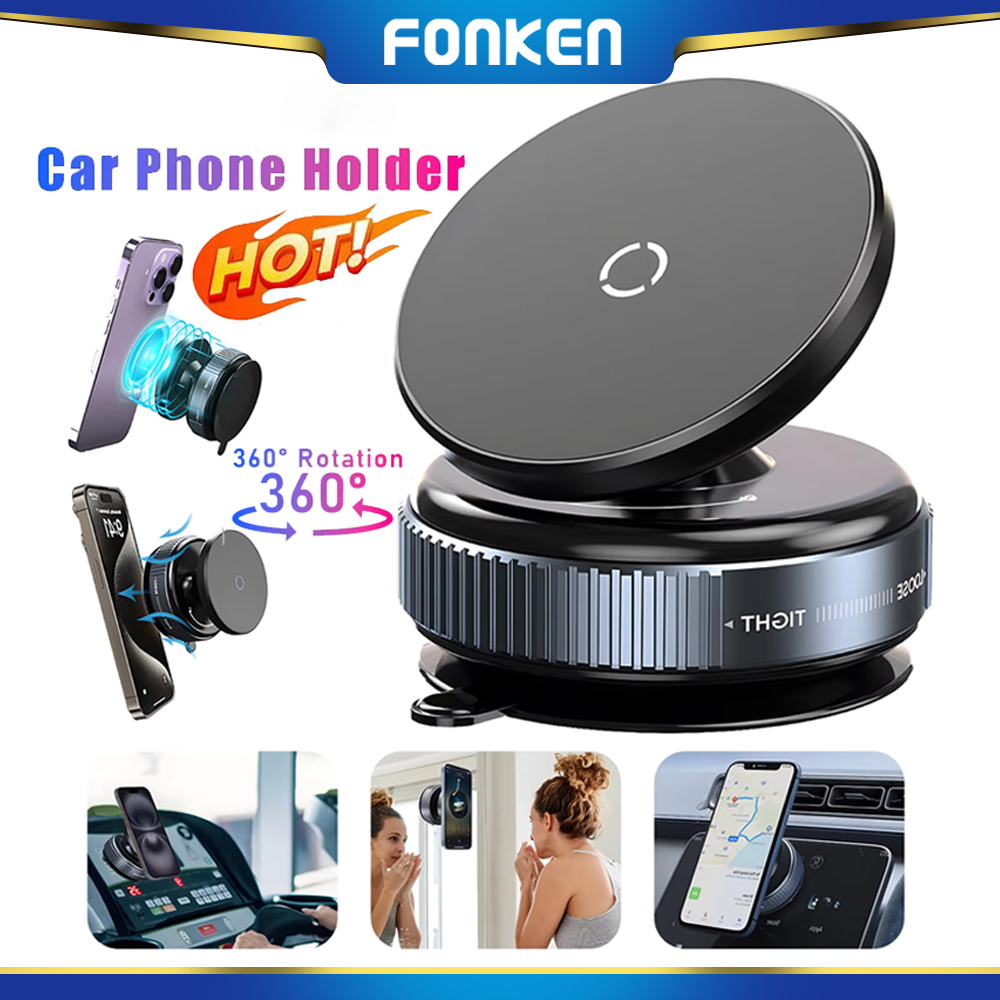 FONKEN Car Mount Magnetic Phone Holder 360° Rotation Vacuum Adsorption Bracket Suction Cup Phone Stand ราคา 179 บาท*ส่งฟรี